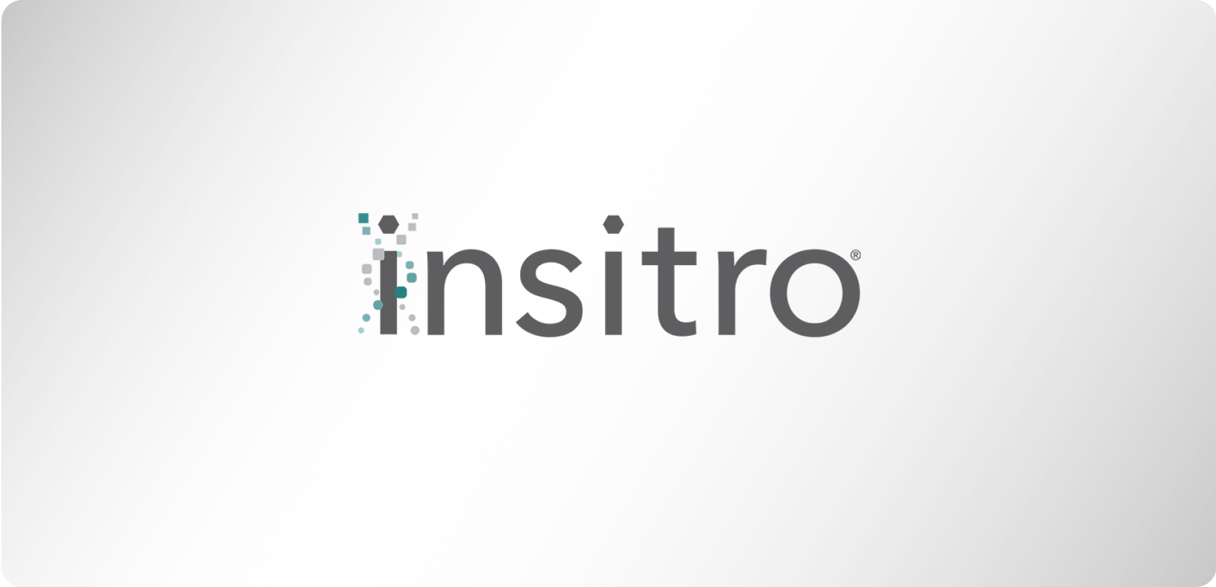 Insitro branding design logo on a gray background