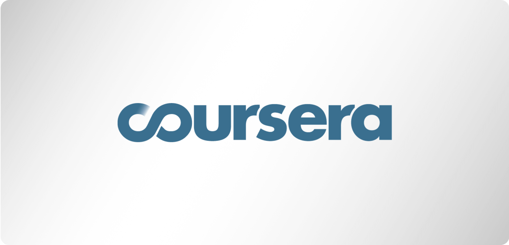 Coursera branding logo design shown on a gray background